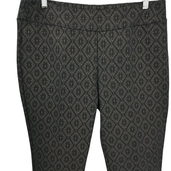 Soft Surroundings Damask Ponte Stretch Pull On Pants Size Petite L Gold Leaf New - Picture 4 of 9